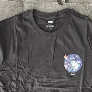 Levi's Black Short Sleeve Tee with Blue Graphic